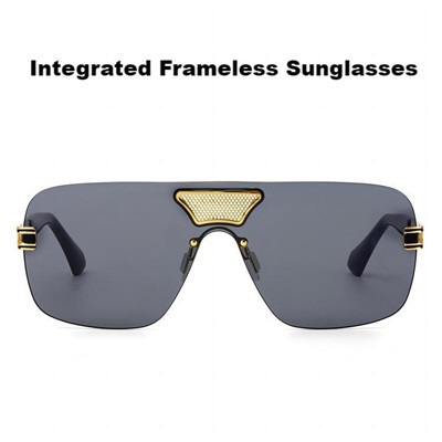 Eckige Sonnenbrille aus Metall und Acetat